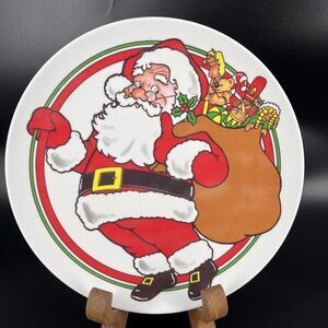 Vintage Texas Ware Melamine Santa Claus Holiday Christmas Cookie Plate 10”